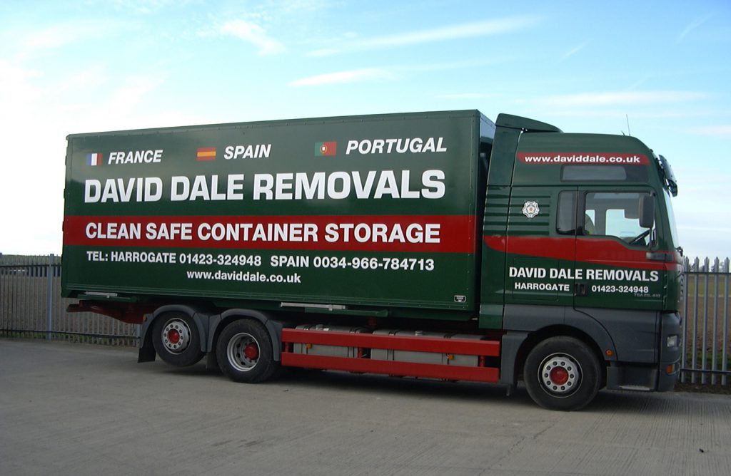 David Dale removals lorry loaded and ready for a UK to Portugal move