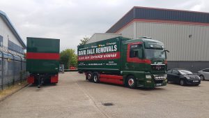 daviddale lorries parked and ready for a removal in the uk