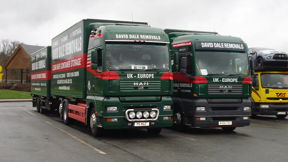 David Dale removals lorry loaded for European road freight departure
